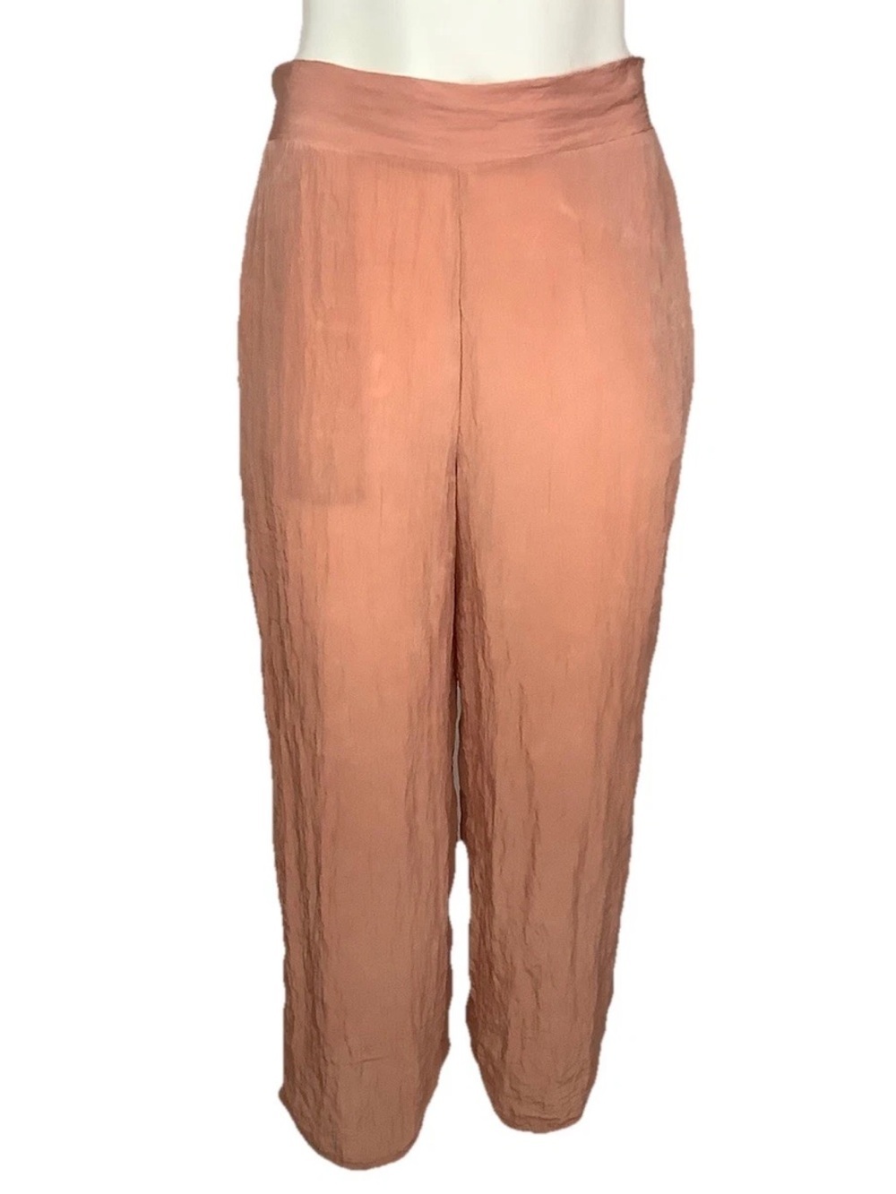House of Harlow Sz S Chiffon Flowy Ankle Cropped Pull On Peachy Pink Pants